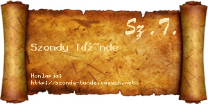 Szondy Tünde névjegykártya